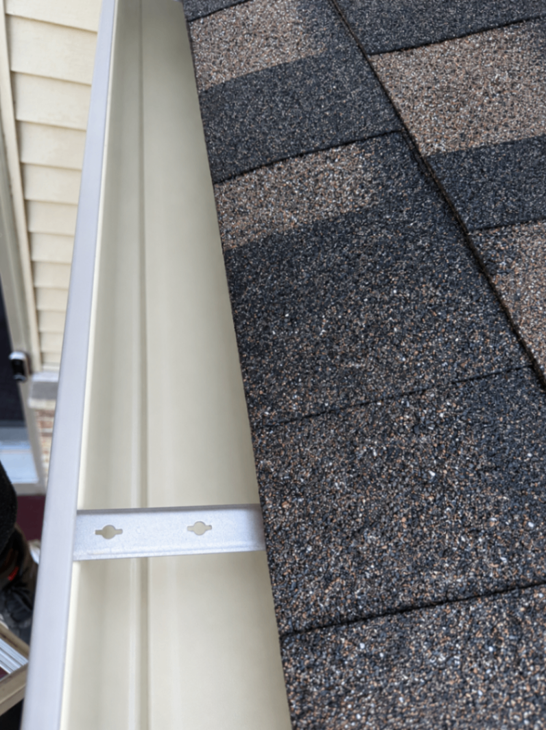 Gutter cleaned out after service